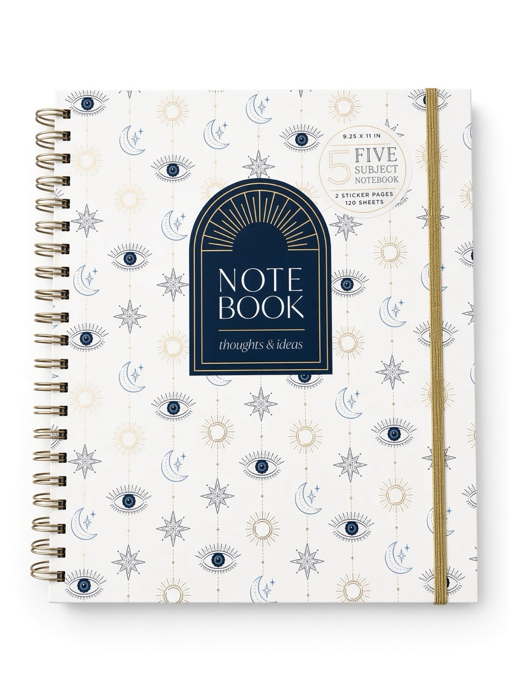 James Burke Eyes & Stars Thoughts &ideas 5-subject spiral notebook NEW